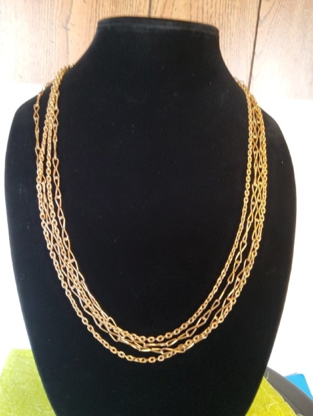 Vintage Double Strand paperclip necklace 54"